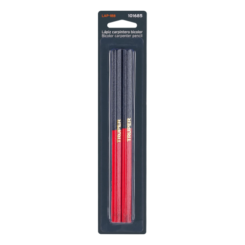 Imagen de BLÍSTER CON 2 LÁPICES 18 CM BICOLOR GRUESOS PARA CARPINTERO, imagen 2