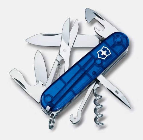 Imagen de NAVAJA CLIMBER AZUL TRANSPARENTE 14 USOS