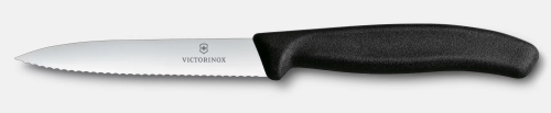 Imagen de CUCHILLO SWISS CLASSIC MONDADOR DENTADO PUNTA 10CM NEGRO
