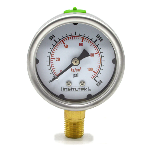 Imagen de MANOMETRO GLICERINA SALIDA INFERIOR 1/4 CARATULA 2 1/2 1500PSI