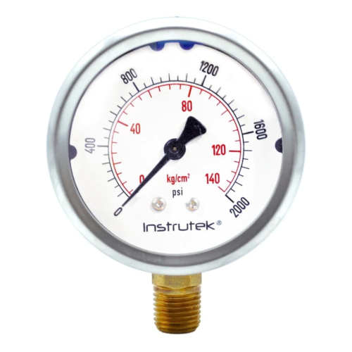 Imagen de MANOMETRO GLICERINA SALIDA INFERIOR 1/4 CARATULA 2 1/2 2000PSI