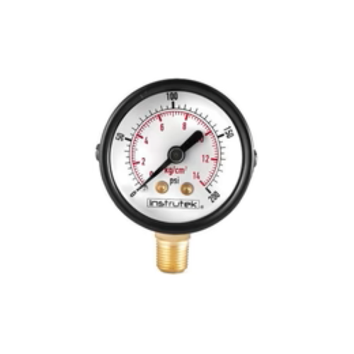 Imagen de MANOMETRO SECO 0-200PSI SALIDA INFERIOR 1/8 CARATULA 1 1/2