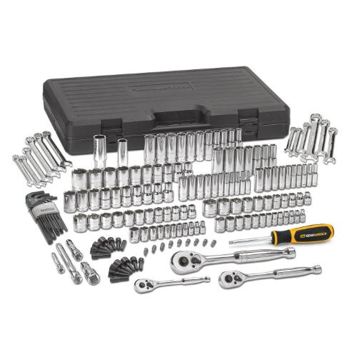 Imagen de JUEGO DE HERRAMIENTA CUADRO 1/4",3/8 Y 1/2" CON MATRACAS 165PZ