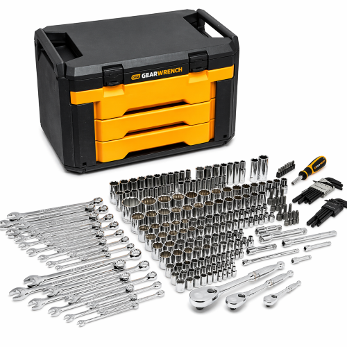 Imagen de JUEGO DE HERRAMIENTA CUADRO 1/4",3/8 Y 1/2" CON MATRACAS 239PZ