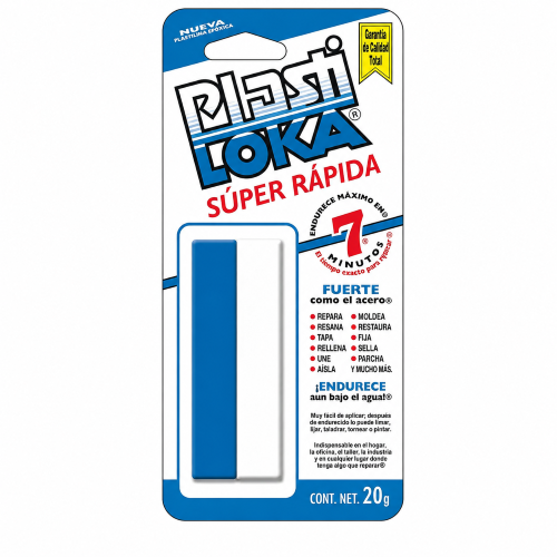 Imagen de PLASTILINA EPOXICA PLASTILOKA SUPER RAPIDA 20G AZUL