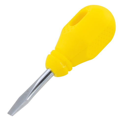 Imagen de DESTORNILLADOR AMARILLO TROMPO BARRA REDONDA PUNTA PLANA 1/4 X 1-1/2