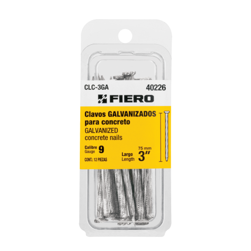 Imagen de BLISTER CON 12 CLAVOS GALVANIZADOS PARA CONCRETO 3"