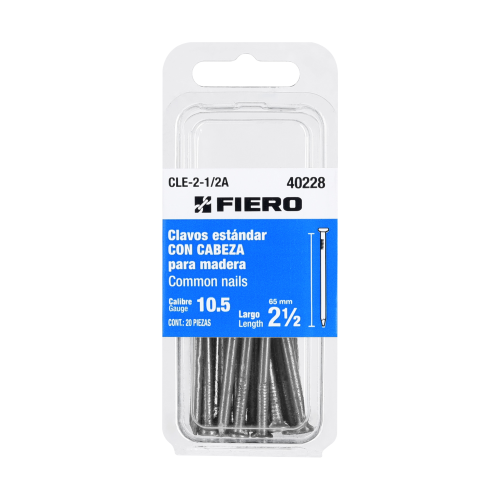 Imagen de BLISTER CON 20 CLAVOS ESTANDAR 2 1/2" CON CABEZA