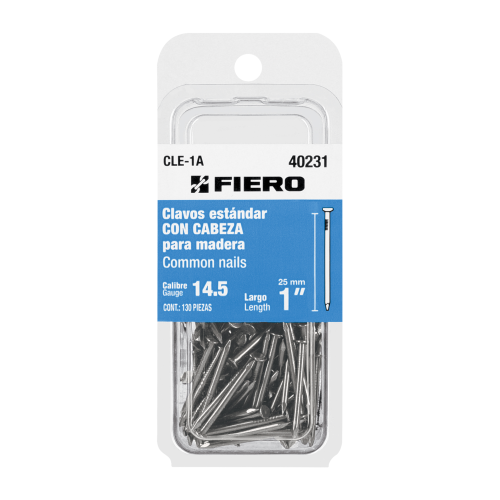 Imagen de BLISTER CON 130 CLAVOS ESTANDAR 1" CON CABEZA