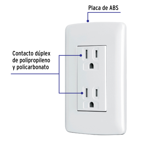Imagen de CONTACTO D+PLEX ATERRIZADO, COLOR BLANCO, LINEA ITALIANA