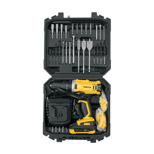 Imagen de KIT ROTOMARTILLO INALAMBRICO 1/2" 20V Y 32 ACCESORIOS PRETUL