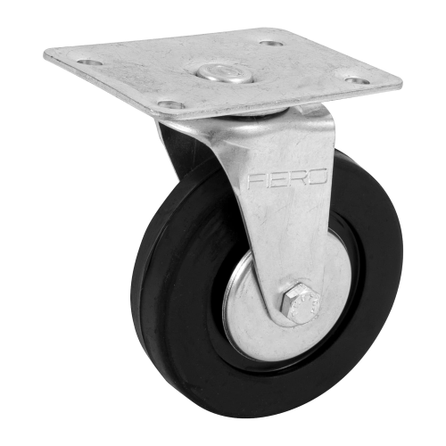 Imagen de RODAJA HULE 4",PLACA GIRATORIA CON BALERO,CARGA 50 KG
