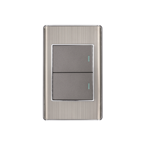 Imagen de PLACA ARMADA ACERO INOX 2 INTERRUPTORES 1.5