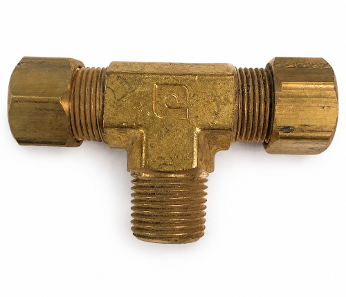 Imagen de CONEXION LATON COMPRESION TEE 5/8 MAC NPT 1/2 AL CENTRO