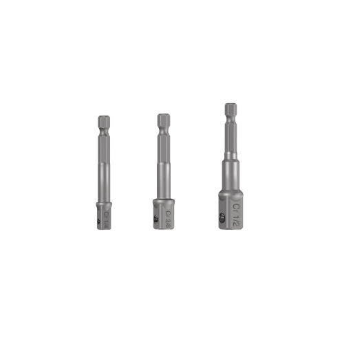 Imagen de JUEGO DE 3 ADAPTADORES PARA DADOS DE 1/4", 3/8" Y 1/2"