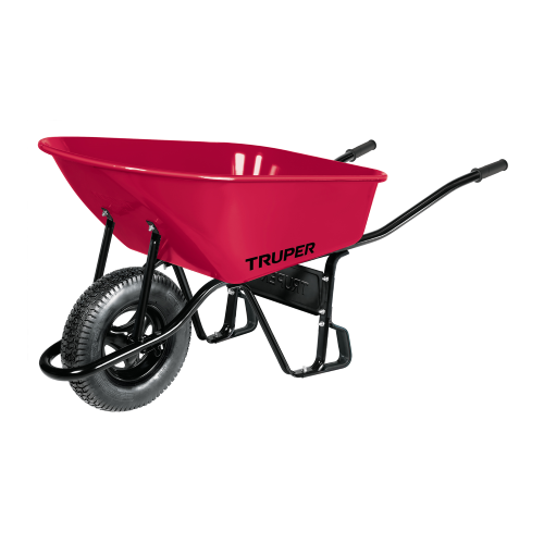 Imagen de CARRETILLA 6 FT CAT-60ND ROJA LLANTA NEUMATICA REFORZADA