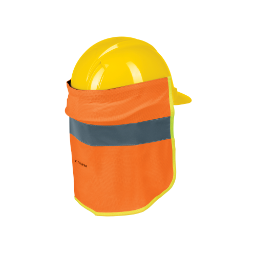 Imagen de CUBRENUCA PARA CASCO COLOR NARANJA CON REFLEJANTE 30 CM
