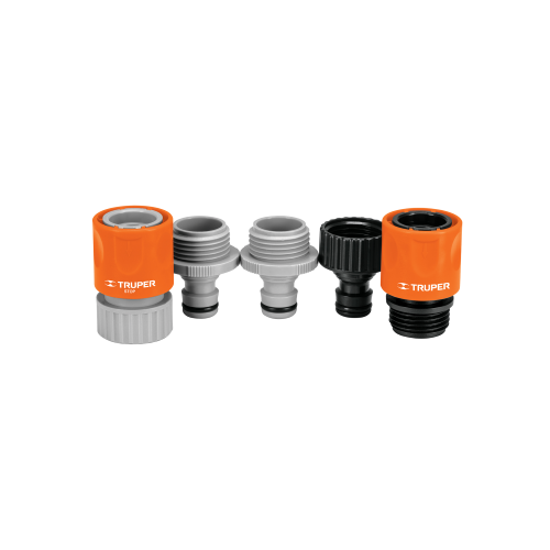 Imagen de JUEGO DE 5 CONECTORES 3/4" RÁPIDOS DE ABS, SISTEMA CLICK