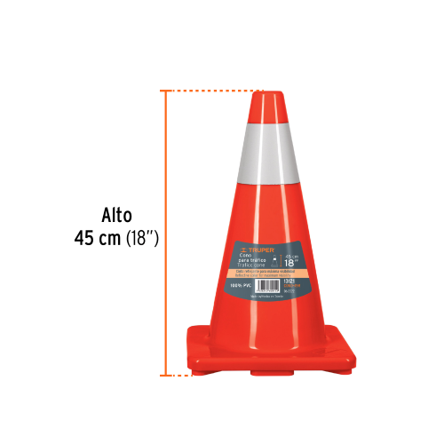 Imagen de CONO DE SEGURIDAD DE 45 CM CON REFLEJANTE