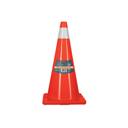 Imagen de CONO DE PRECAUCIÓN DE 70 CM DE PVC CON REFLEJANTE, TRUPER