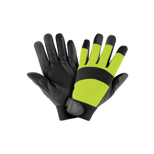 Imagen de GUANTES MECÁNICO, ALTA VISIBILIDAD, PALMA POLIURETANO, VERDE