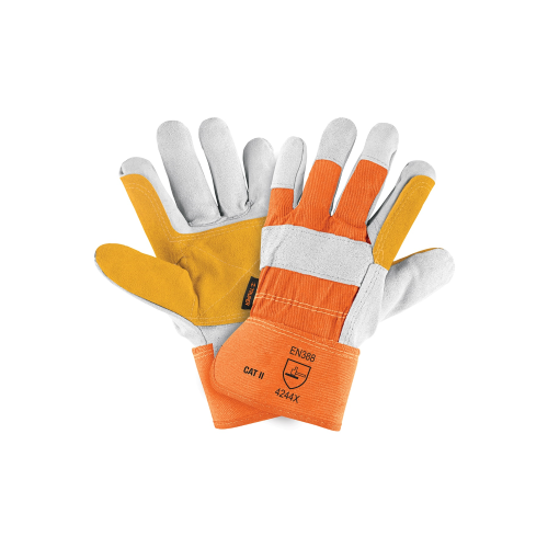 Imagen de GUANTES DE CARNAZA Y LONETA, CON REFUERZO, UNITALLA,