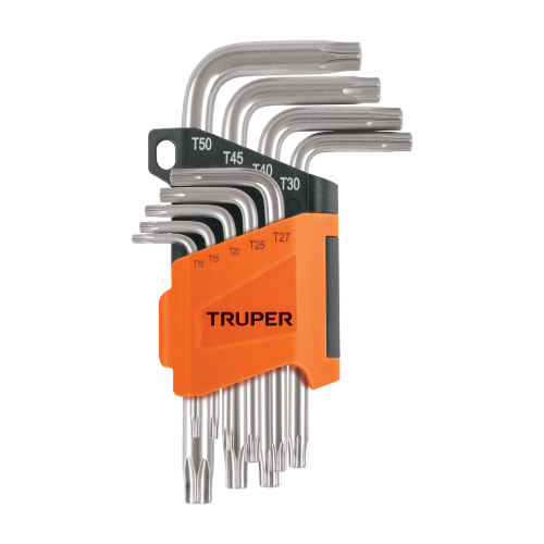 Imagen de JUEGO DE 9 LLAVES TORX CON ORGANIZADOR ABATIBLE, TRUPER