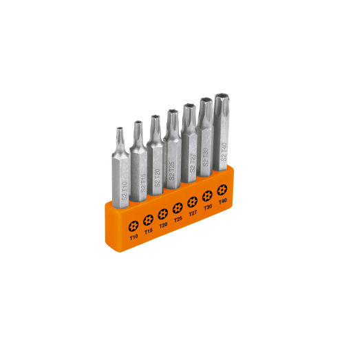 Imagen de JUEGO DE 7 PUNTAS TORX COMBINADAS C/SEGURO LARGO 2", EXPERT