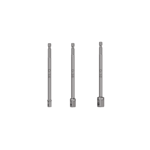 Imagen de JUEGO DE 3 ADAPTADORES LARGOS PARA DADOS DE 1/4, 3/8 Y 1/2"