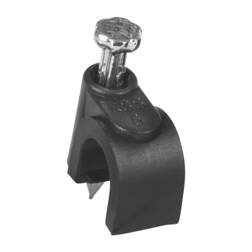 Imagen de GRAPA PARA CABLE COAXIAL 6 MM NEGRO BOLSA 20 PZAS